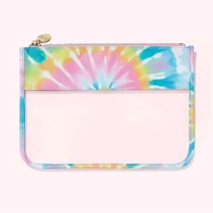 Stoney Clover Lane Rainbow Tie-Dye Clear Flat Pouch